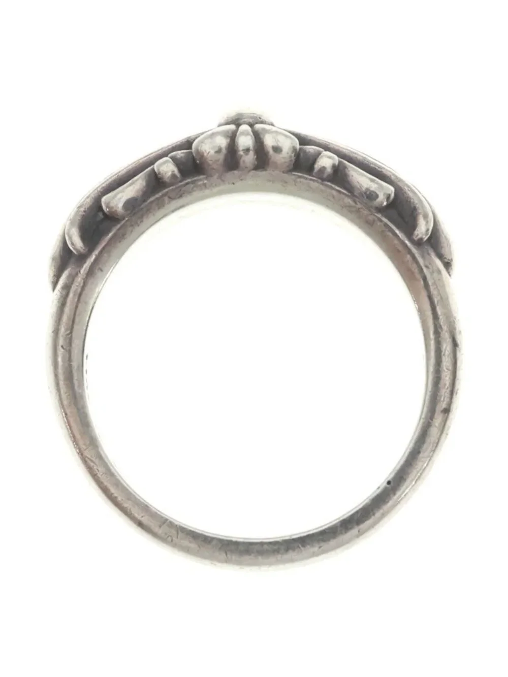 Chrome Hearts Baby Classic Babyke Classic Floral Black Sling Silver Ring